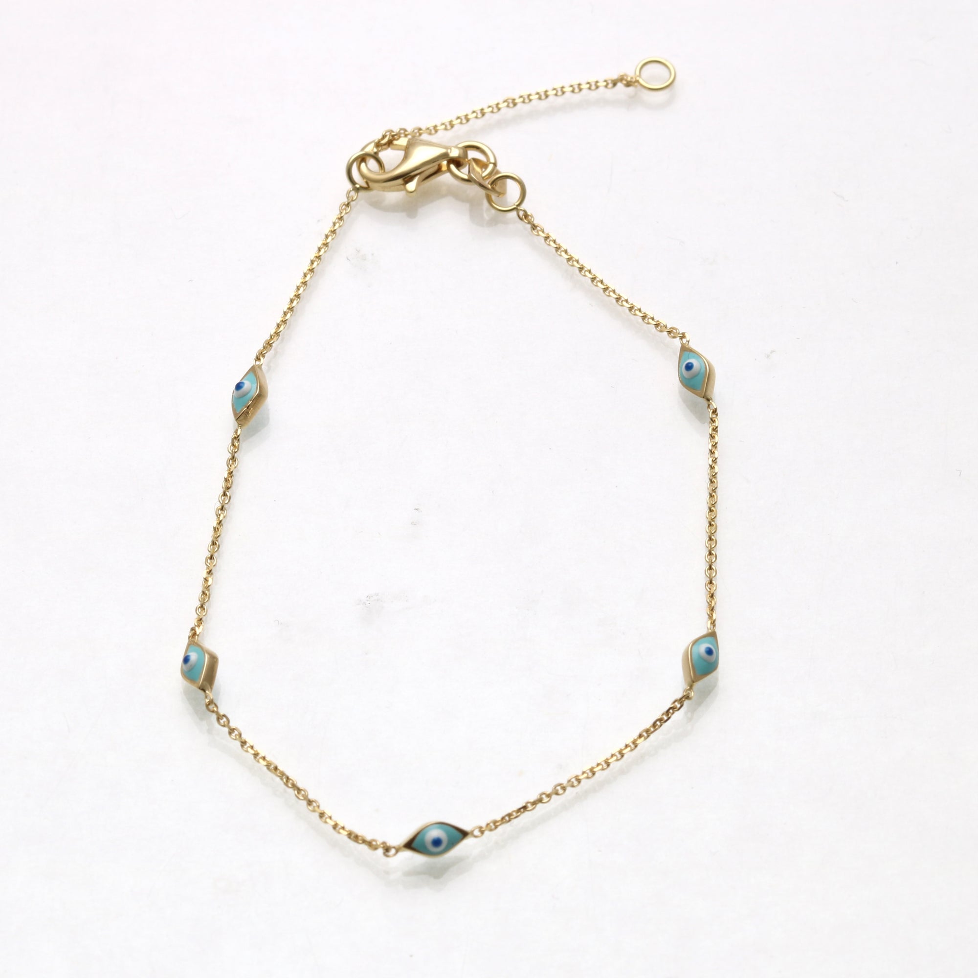 Baby Marquise Turquoise Evil Eye Diamond Chain Bracelet – KAJ Fine Jewellery