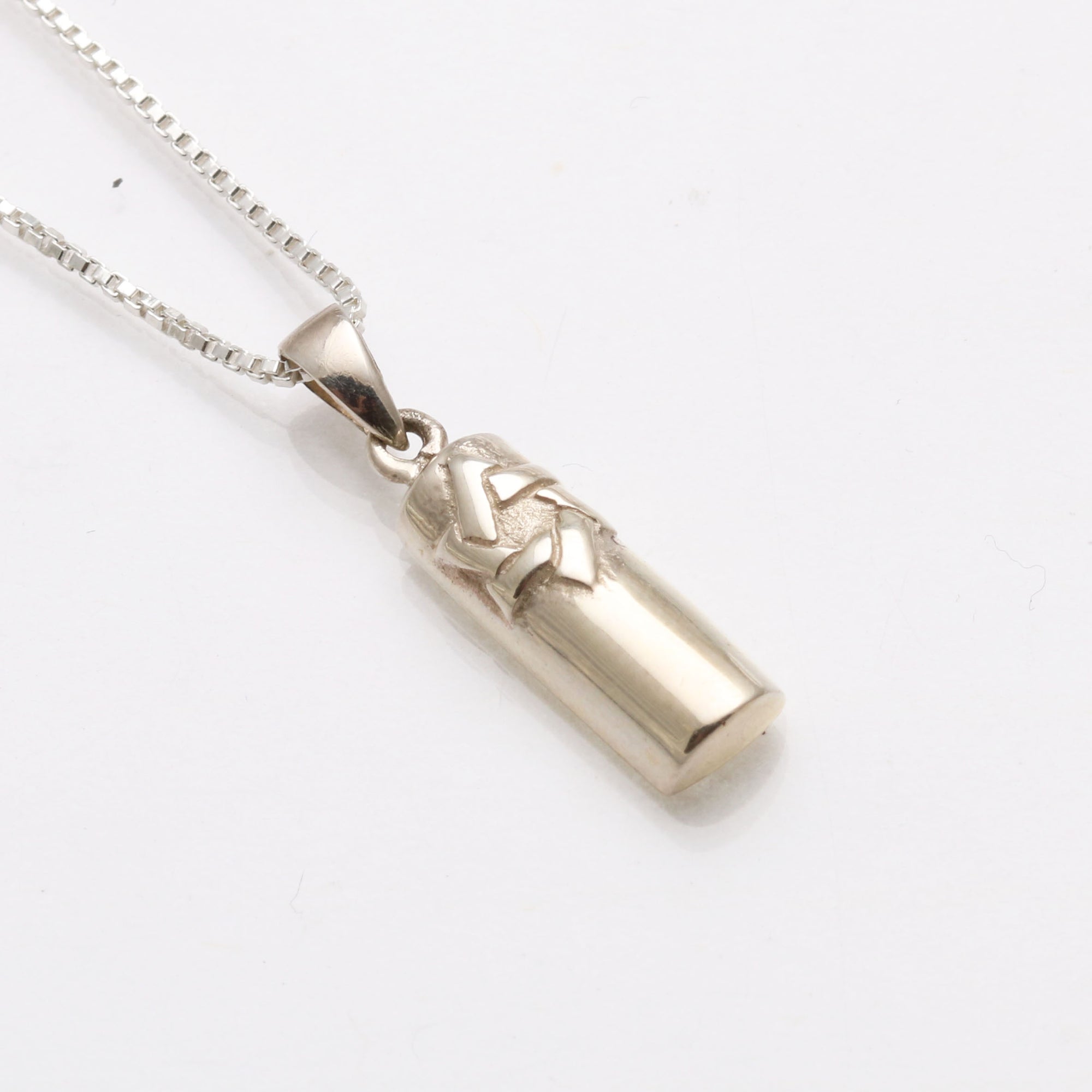 Sterling Silver Solid Mezuzah Star of David Necklace
