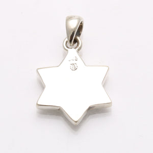 Sterling Silver Opal Star of David Menorah Pendant - JewelryJudaica