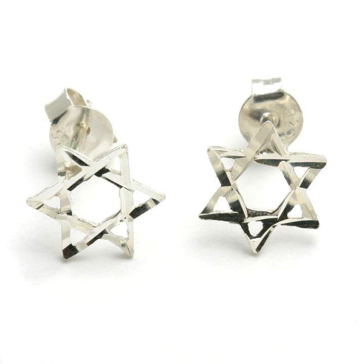 Sterling Silver Jewish Star of David Stud Earrings - JewelryJudaica