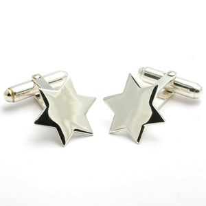 Sterling Silver Jewish Star of David Cufflinks Mens - JewelryJudaica