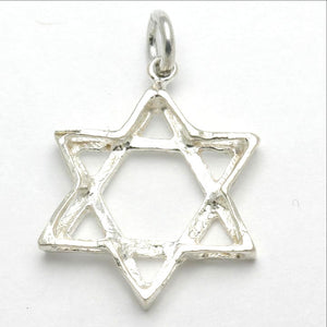 Sterling Silver Star of David Pendant Diamond Cut - JewelryJudaica