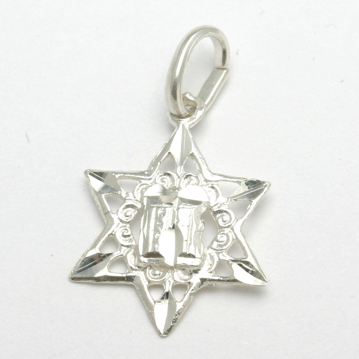 Sterling Silver Star of David 10 Commandments Pendant - JewelryJudaica