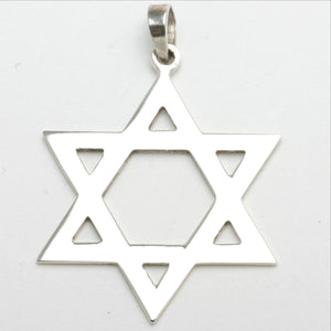 Sterling Silver Star of David Pendant Large - JewelryJudaica
