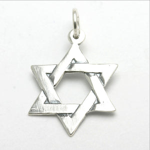 Sterling Silver Jewish Star of David Pendant Woven Oxidized - JewelryJudaica