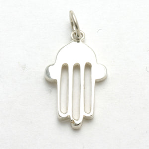 Sterling Silver Modern Hamsa Hand Pendant - JewelryJudaica