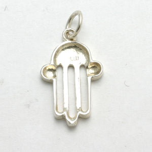 Sterling Silver Modern Hamsa Hand Pendant - JewelryJudaica