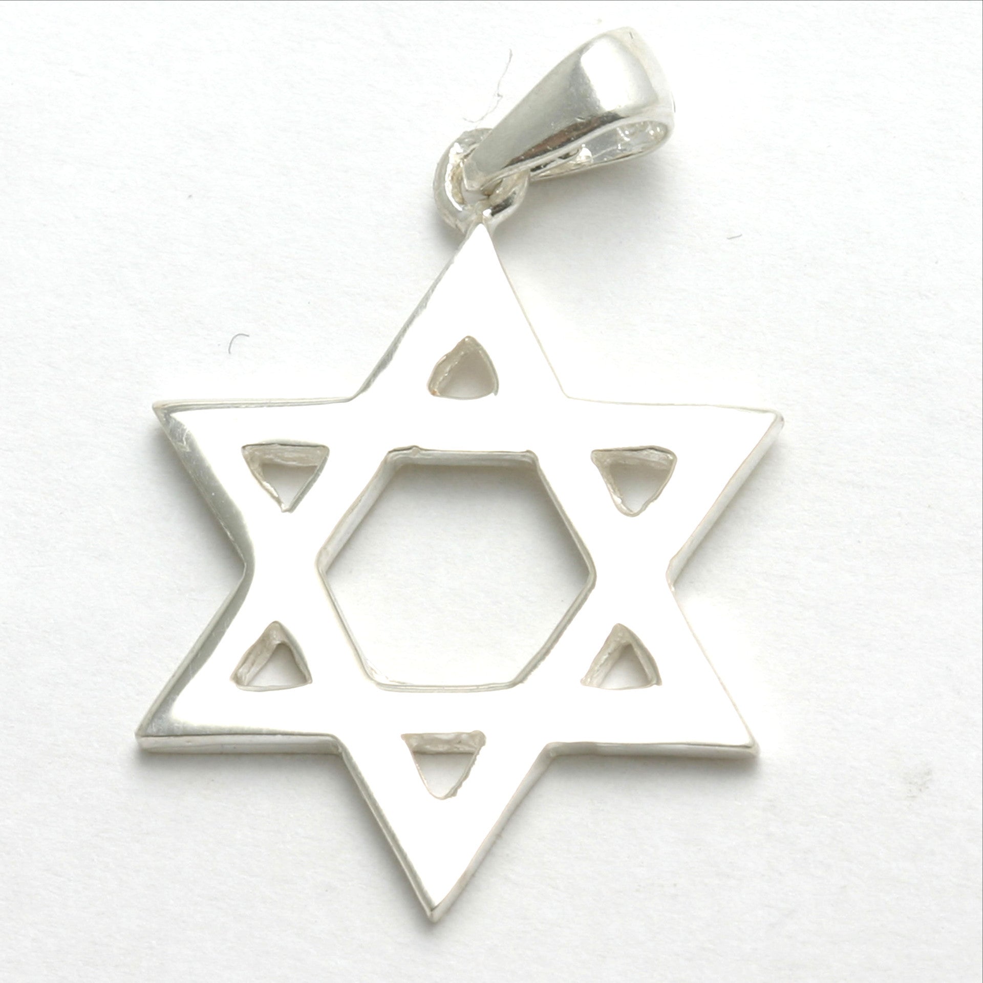 Sterling Silver Jewish Star of David Pendant Solid - JewelryJudaica