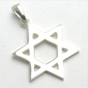 Sterling Silver Jewish Star of David Pendant Solid - JewelryJudaica