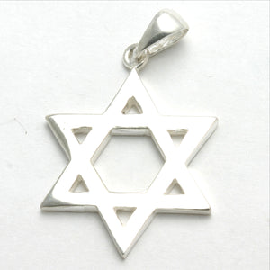 Sterling Silver Jewish Star of David Pendant Solid - JewelryJudaica