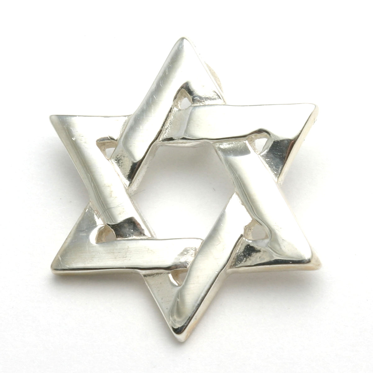 Sterling Silver Star of David Pendant Woven Solid - JewelryJudaica