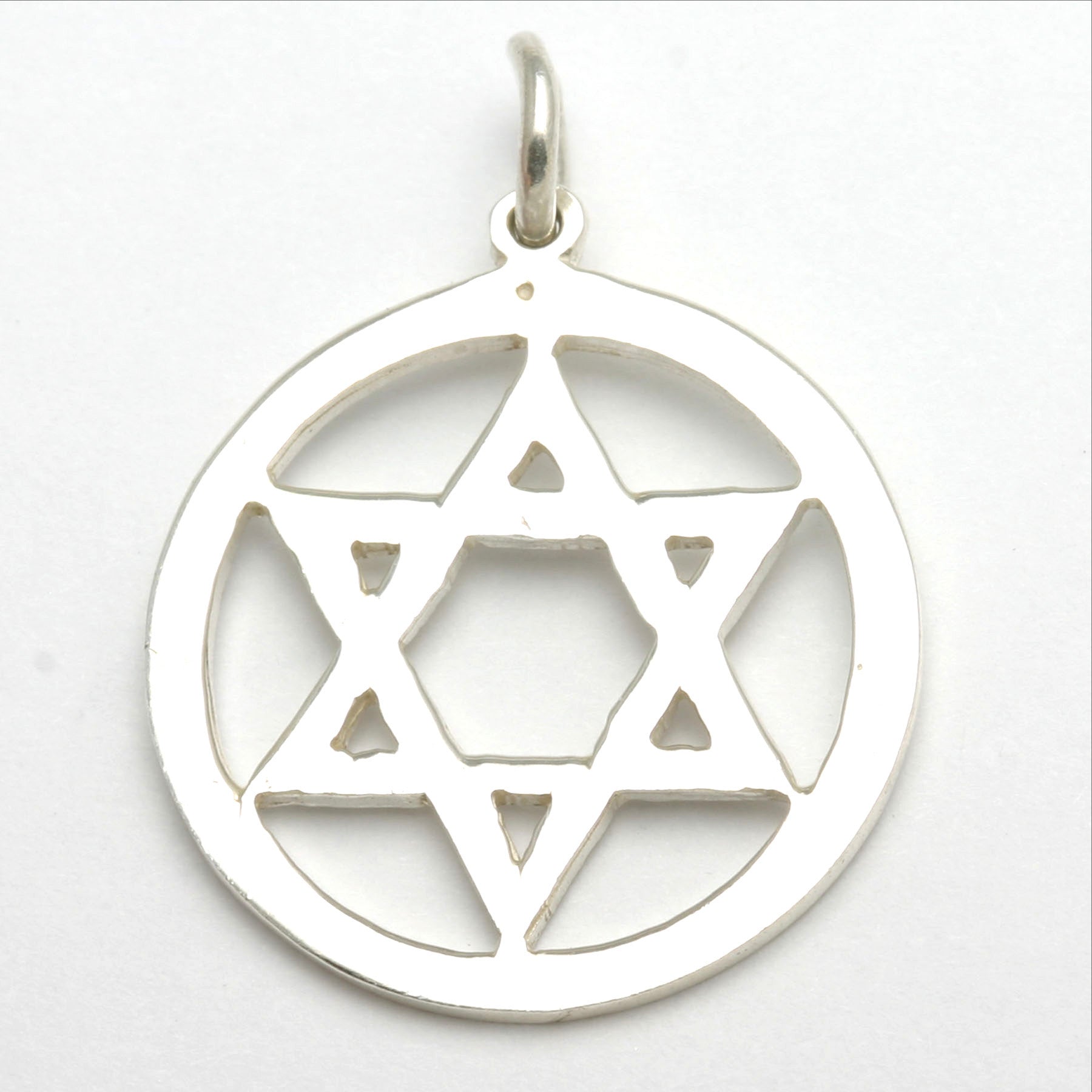 Sterling Silver Jewish Star of David Encircled Pendant - JewelryJudaica