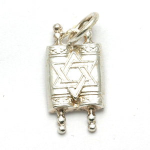 Sterling Silver Torah Pendant Star of David - JewelryJudaica