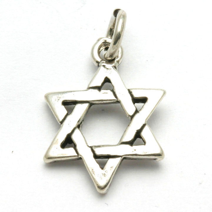 Sterling Silver Star of David Woven Pendant - JewelryJudaica