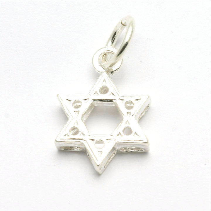 Sterling Silver Small Star of David Pendant Thick - JewelryJudaica