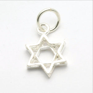 Sterling Silver Small Star of David Pendant Thick - JewelryJudaica