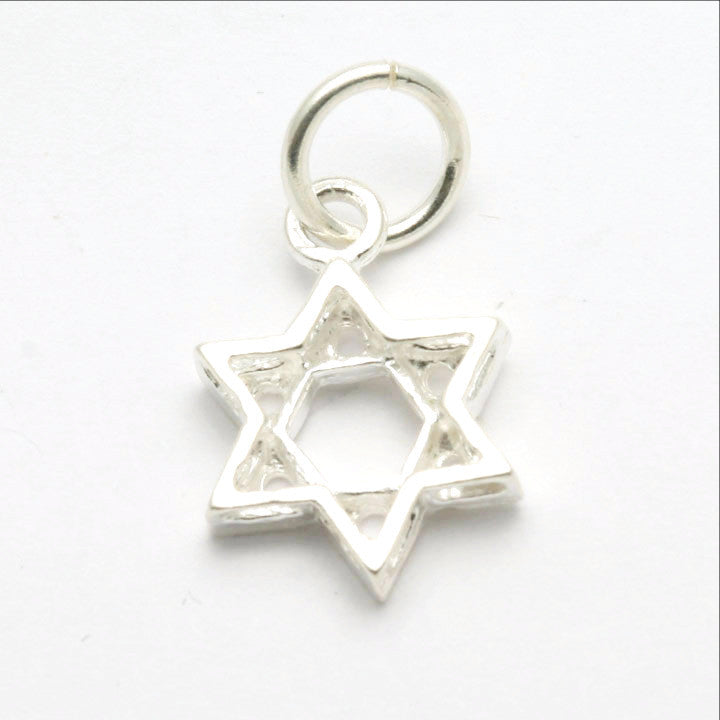 Sterling Silver Small Star of David Pendant Thick - JewelryJudaica