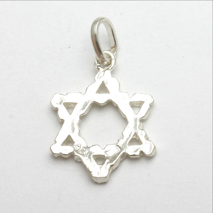 Sterling Silver Jewish Star of David Pendant Diamond Cut - JewelryJudaica