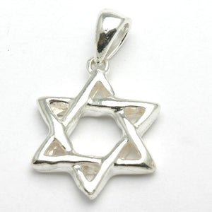 Sterling Silver Jewish Star of David Pendant Woven 3D - JewelryJudaica
