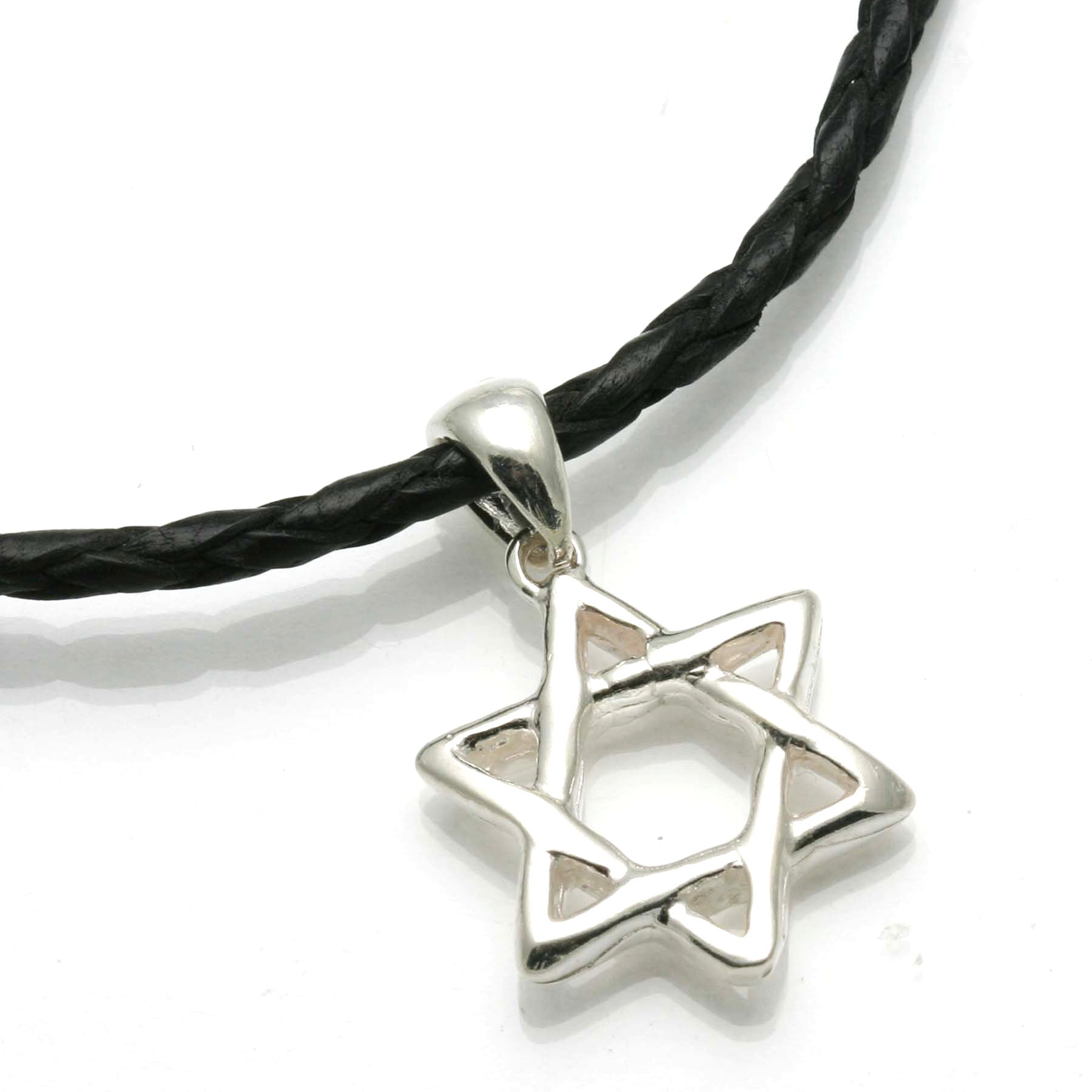 Black star of cheap david necklace