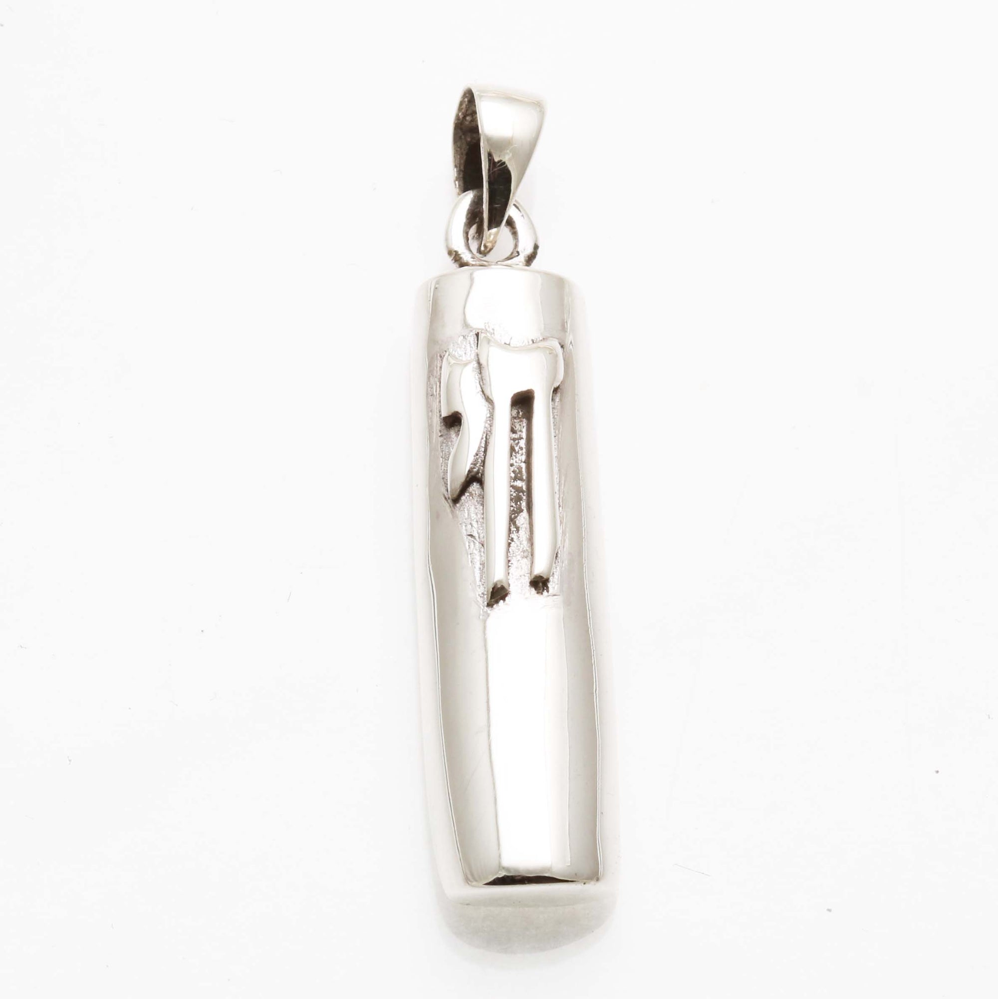 Sterling Silver Mezuzah Pendant Chai Large Solid - JewelryJudaica