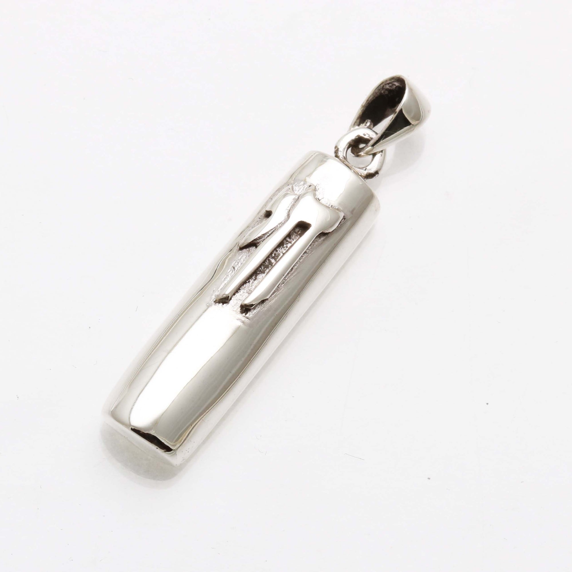 Sterling Silver Mezuzah Pendant Chai Large Solid - JewelryJudaica