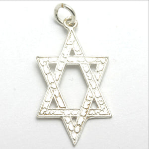 Sterling Silver Star of David Pendant Elongated - JewelryJudaica