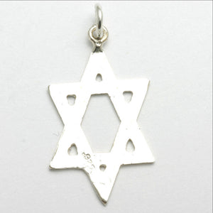 Sterling Silver Star of David Pendant Elongated - JewelryJudaica