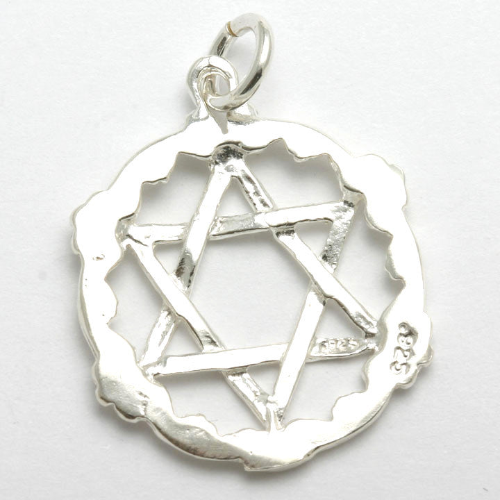 Sterling Silver Jewish Star of David Encircled Pendant - JewelryJudaica