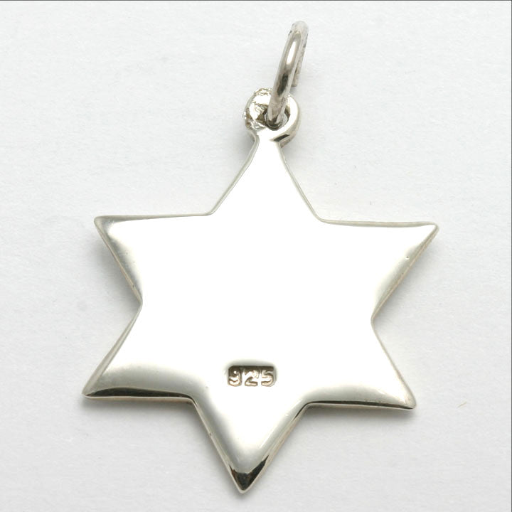 Sterling Silver Solid Star of David Pendant - JewelryJudaica
