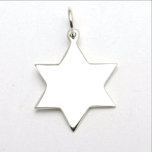 Sterling Silver Jewish Star of David Pendant Smooth - JewelryJudaica