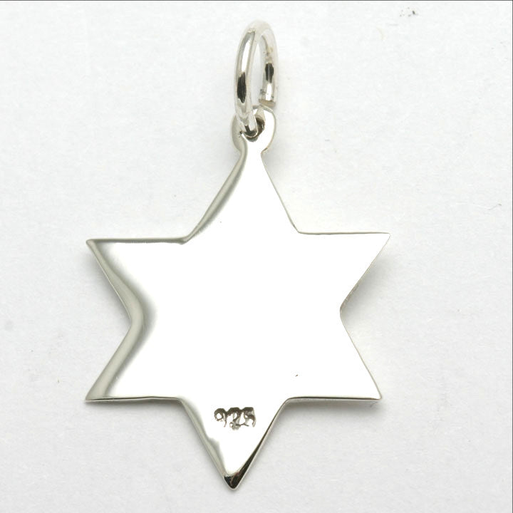 Sterling Silver Jewish Star of David Pendant Smooth - JewelryJudaica