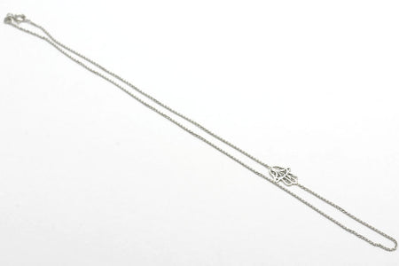 Sterling Silver Filigree Hamsa Off-center Necklace - JewelryJudaica