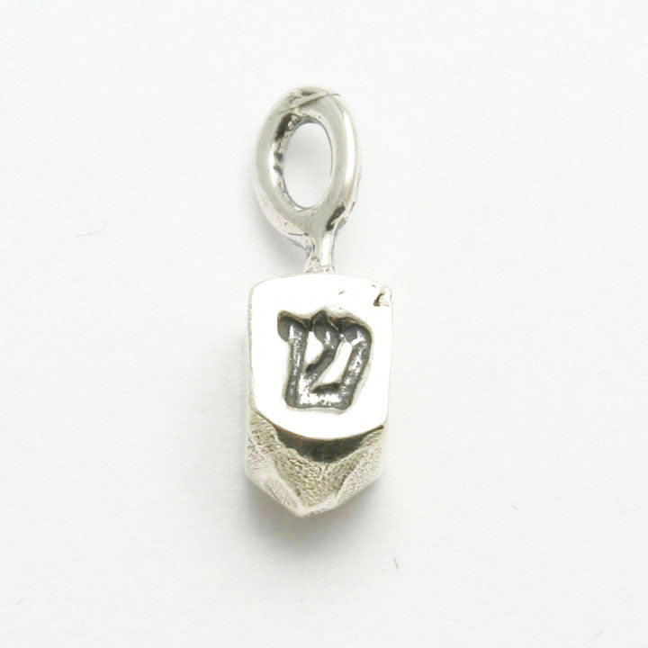 Sterling Silver Dreidel 3D Pendant Small Solid Hanukkah - JewelryJudaica