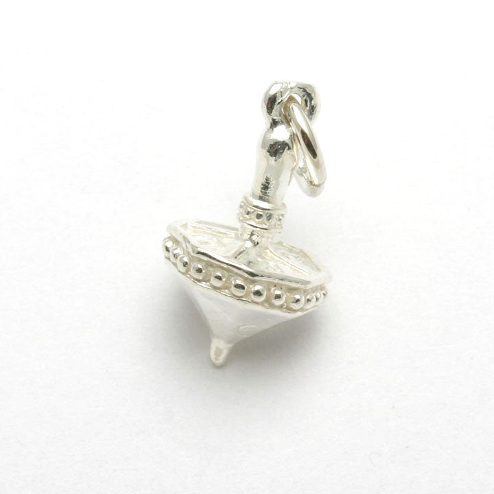 Sterling Silver Dreidel 3D Pendant Hannukah - JewelryJudaica