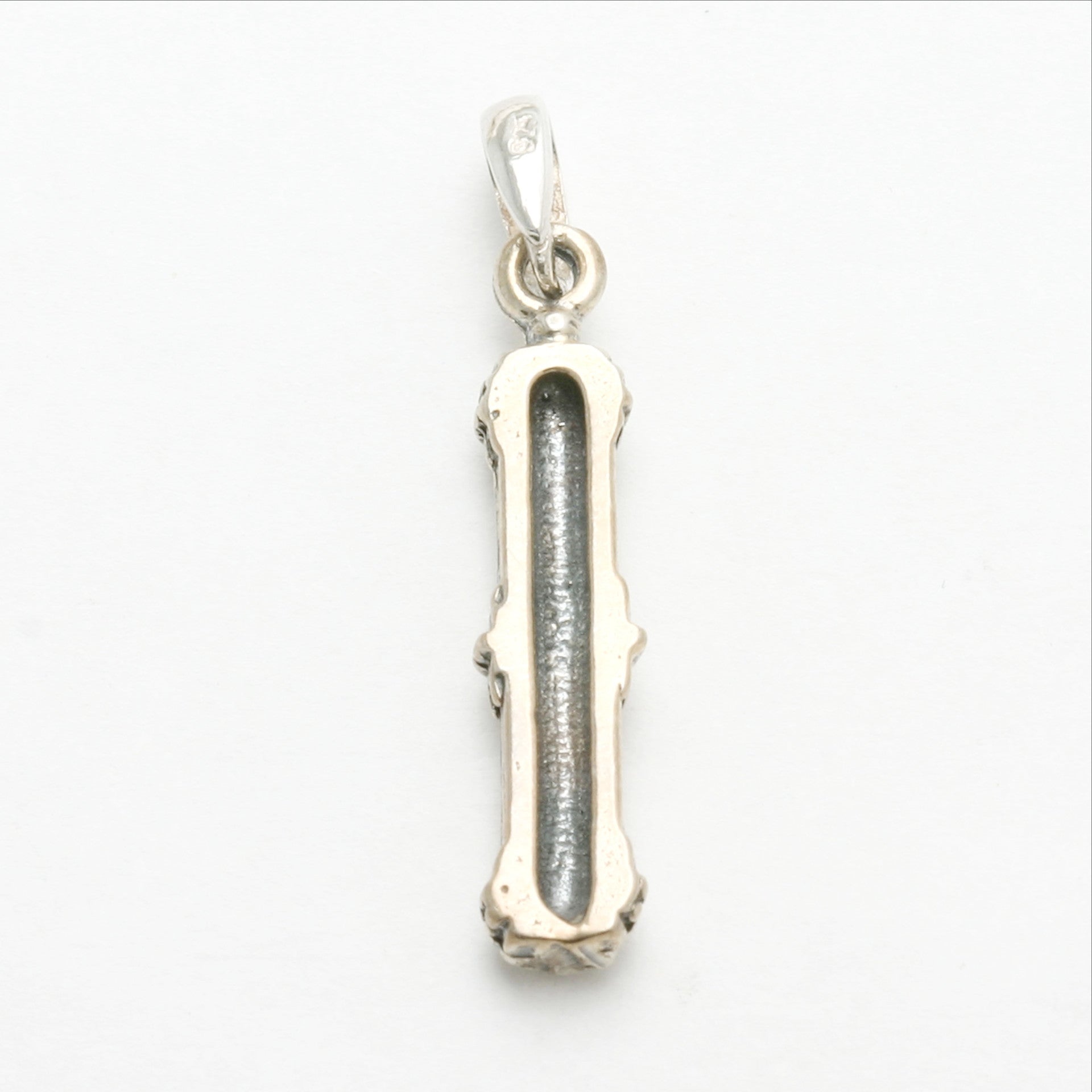 Sterling Silver Mezuzah Pendant Star Oxidized - JewelryJudaica