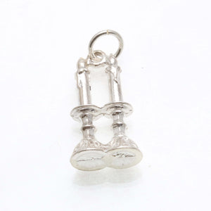 Sterling Silver Candlesticks Shabbat Pendant - JewelryJudaica