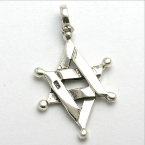 Sterling Silver Star of David Pendant Oxidized - JewelryJudaica