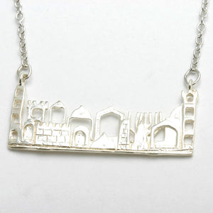 Sterling Silver Jerusalem Pendant Necklace - JewelryJudaica