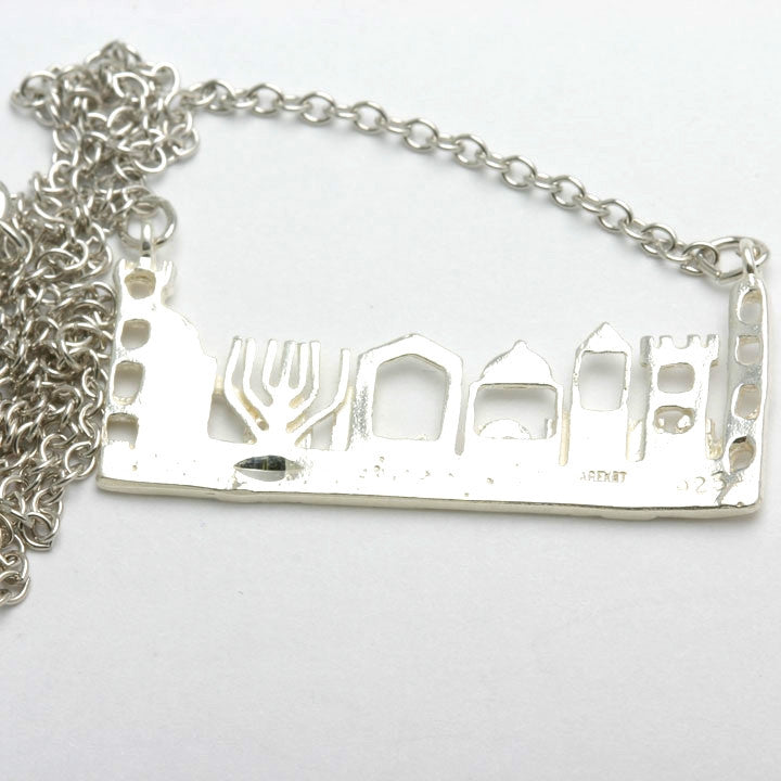 Sterling Silver Jerusalem Pendant Necklace - JewelryJudaica