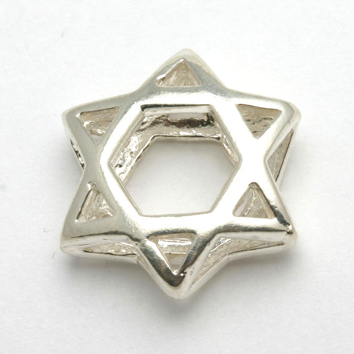 Sterling Silver Jewish Star of David Pendant Slide - JewelryJudaica