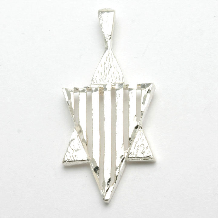 Sterling Jewish Star of David Silver Modern - JewelryJudaica