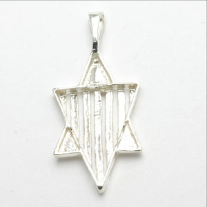 Sterling Jewish Star of David Silver Modern - JewelryJudaica