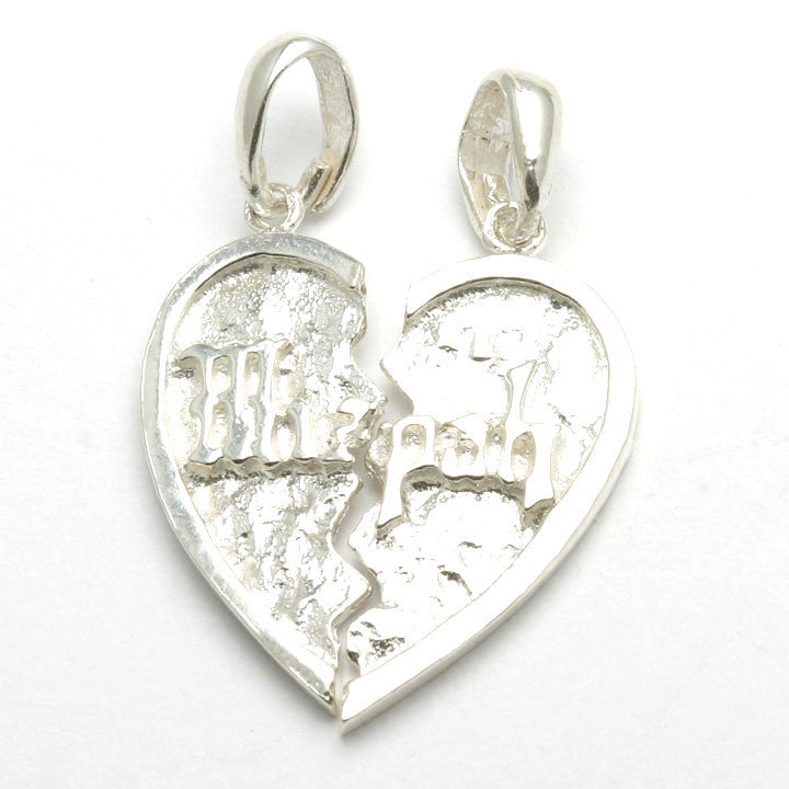 Sterling Silver Mizpah Heart Pendant Best Friends - JewelryJudaica