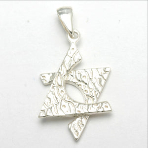 Sterling Silver Star of David Pendant Wailing Wall - JewelryJudaica