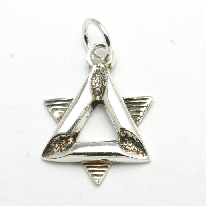 Sterling Silver Star of David Pendant Modern Oxidized - JewelryJudaica