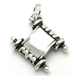 Sterling Silver Torah Pendant Oxidized - JewelryJudaica
