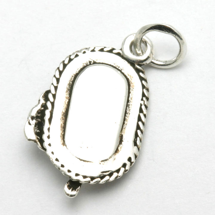 Sterling Silver Challah Plate Pendant Oxidized - JewelryJudaica