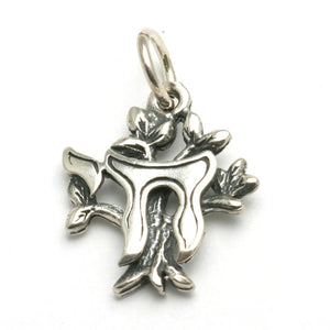 Sterling Silver Chai Tree of Life Pendant Oxidized - JewelryJudaica