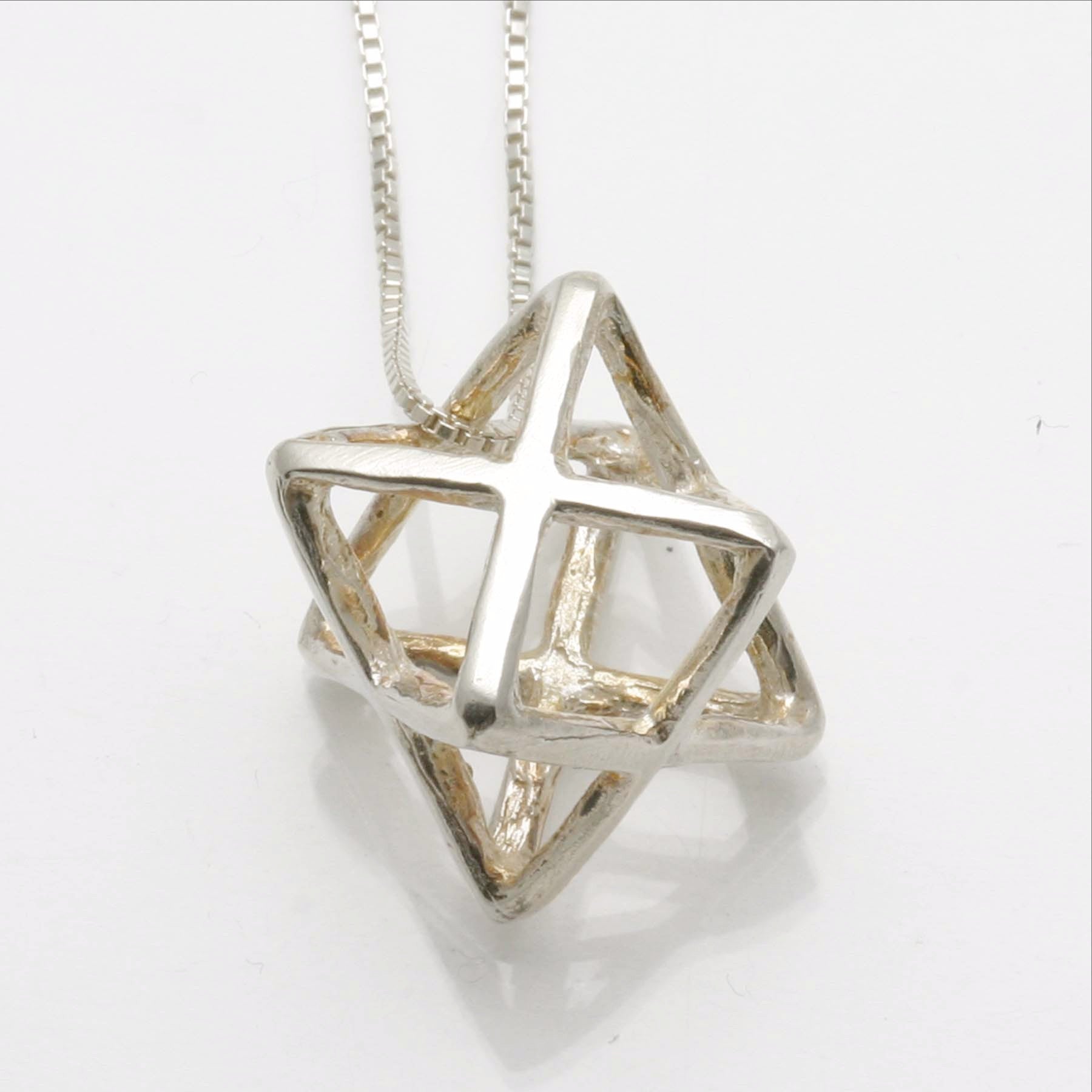 Sterling Silver Jewish Star of David Merkava Necklace - JewelryJudaica